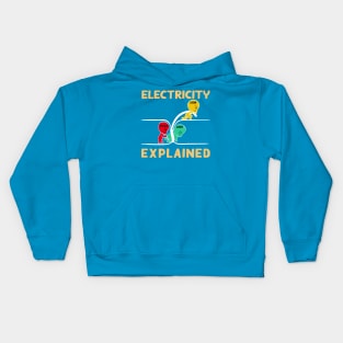 electricity explained cartoon Kids Hoodie